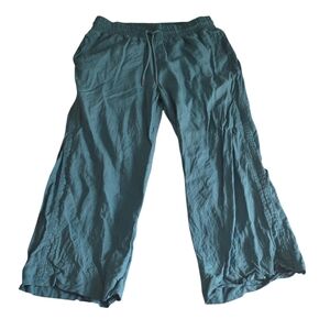 Quince 100% European Linen Wide Leg Pants Mineral Blue Womens XL